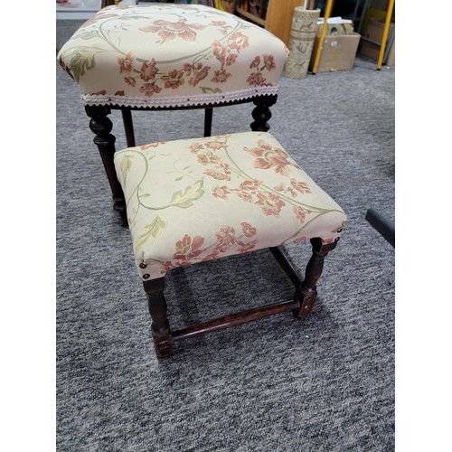 498 - Victorian chair and matching footstool in good order giving very nice patinas