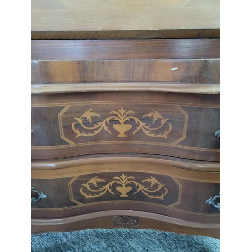 504 - Reproduction of an early 20th Century Walnut Inlaid Bovolone Secretaire Commode 2 drawers with 2 int... 