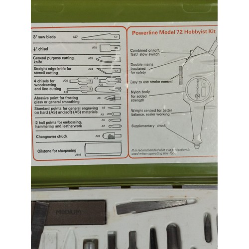 468 - Case Burgess powerline 2 speed electric engraver complete with accessories and instructions