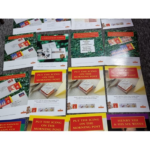 268 - A large collection of approx 28x Royal Mail first day cover posters covering various subjects, each ... 