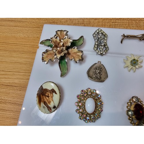 274 - A large collection of approx 50 various brooches, display board is not included, please study photos... 