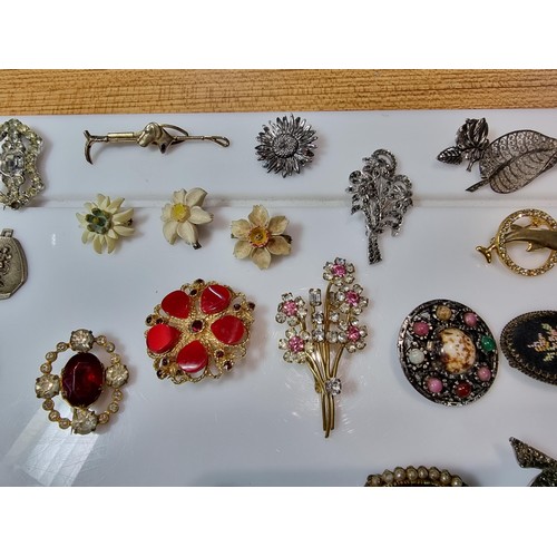 274 - A large collection of approx 50 various brooches, display board is not included, please study photos... 