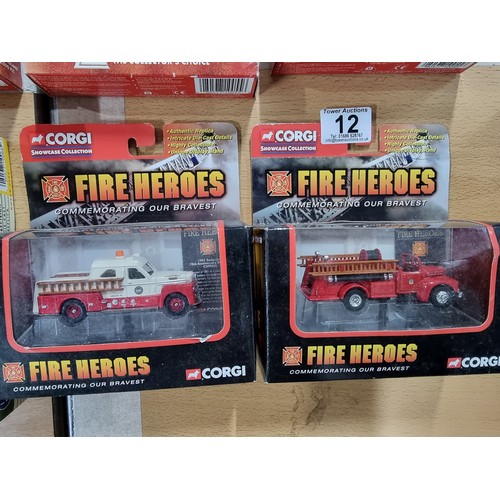 12 - A collection of 7x diecast model vehicles to include 5x fire engine related models, 2 by Corgi Fire ... 