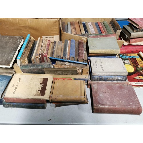 78 - Large quantity of vintage books in 5 boxes inc Religious books, School education books, Farmers Week... 