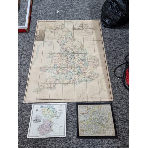 288 - A very large railway map of England and Scotland published by H.G.Collins engraved by I.Dower along ... 