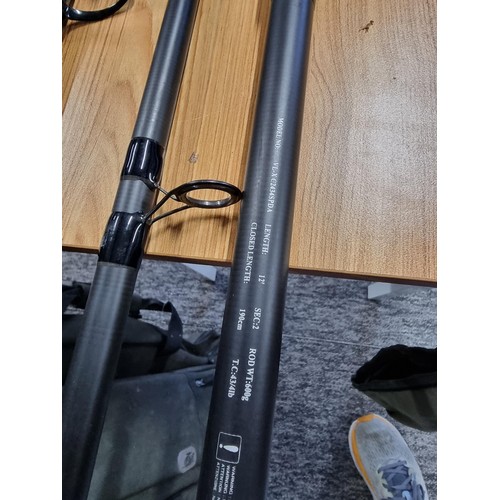 2 - A Vulcan X 12 ft 43/4LB sea fishing rod with a Okuma classic XT fishing reel along with a Salt XT 20... 