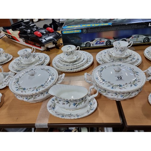 10 - A very comprehensive approx 81 piece Royal Albert Brigadoon dinner set and tea set. The set includes... 