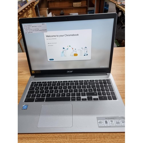 11 - An acer Chromebook 315 laptop with touch screen, having an excellent battery life, 8gb of ram, 128gb... 