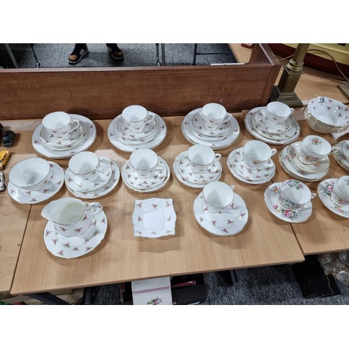 19 - 2x part tea sets to include a pretty tea set by Paragon China with a floral design along with a Pall... 