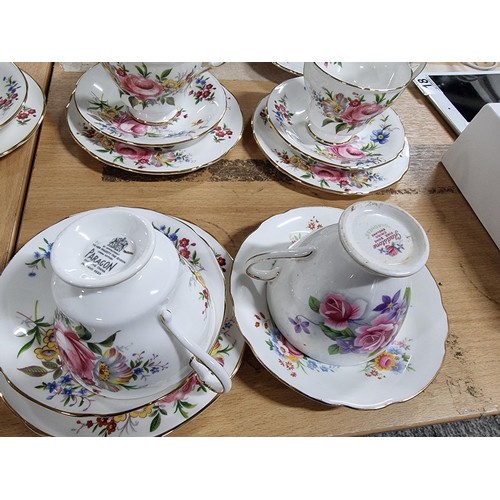 19 - 2x part tea sets to include a pretty tea set by Paragon China with a floral design along with a Pall... 