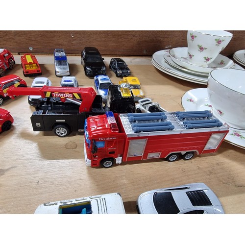 20 - Approx 35 die-cast mode cars to include a large quantity of various fire cars and fire engines, vari... 