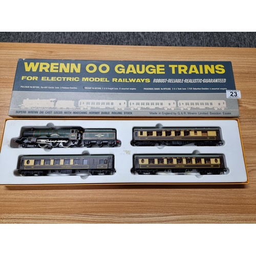 23 - A super rare vintage Wrenn Pullman WP100 train pack Wrenn Cardiff Castle loco and tender, test runs ... 