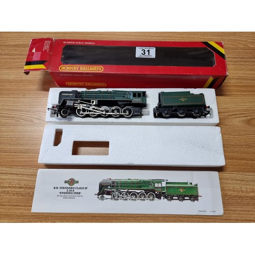 31 - A boxed Hornby R065BR 2-10-0 evening star locomotive and tender 92220, boxed and had a test run, in ... 