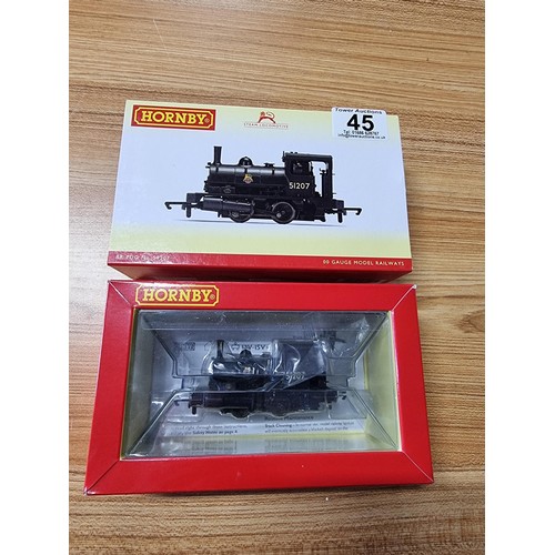 45 - A boxed as new Hornby R3728 BR Pug saddle tank locomotive 51207, with instructions and detail pack.