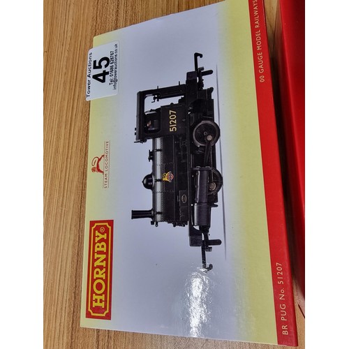 45 - A boxed as new Hornby R3728 BR Pug saddle tank locomotive 51207, with instructions and detail pack.