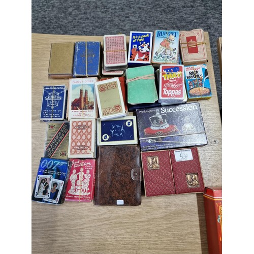 49 - A large collection of various vintage playing card sets to include a good vintage Waddingtons double... 