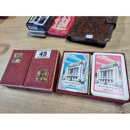 49 - A large collection of various vintage playing card sets to include a good vintage Waddingtons double... 