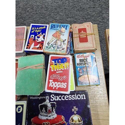 49 - A large collection of various vintage playing card sets to include a good vintage Waddingtons double... 