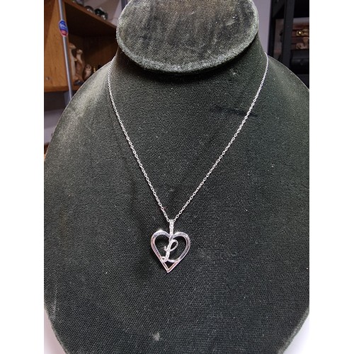 173 - 925 silver heart pendant with the letter 