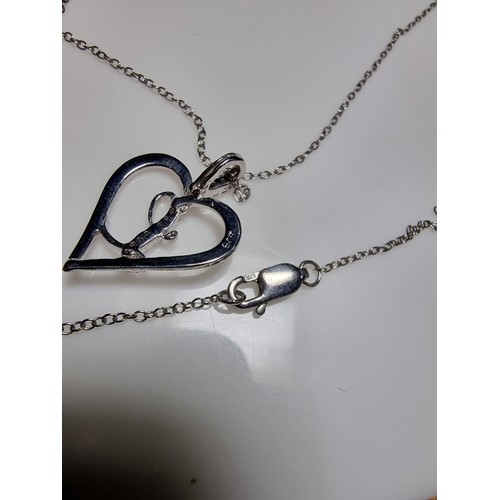 173 - 925 silver heart pendant with the letter 