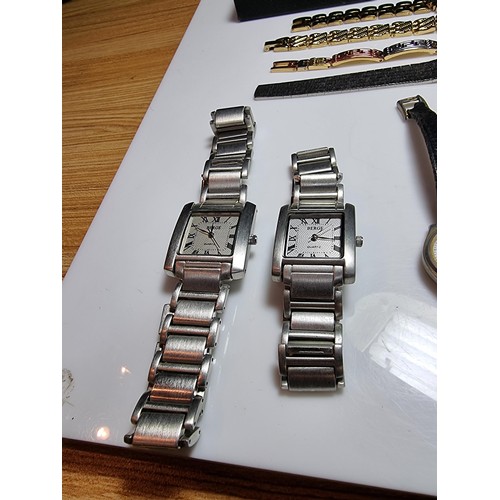 180 - Large collection of various wristwatches to include a matching ladies and gents Verge watches, qty o... 