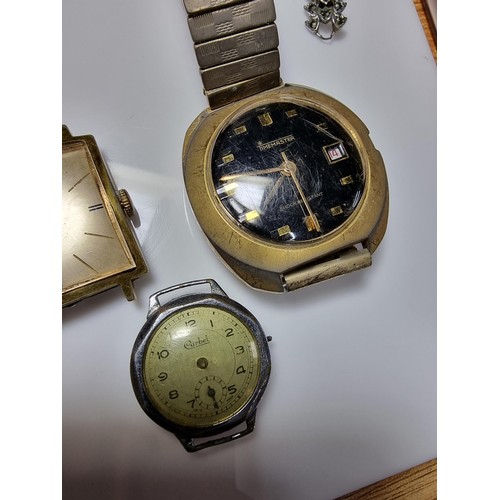 180 - Large collection of various wristwatches to include a matching ladies and gents Verge watches, qty o... 