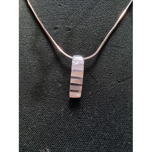 187 - 925 silver pendant inset with Mother of Pearl on 16