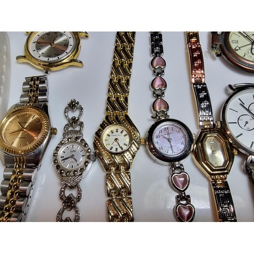 223 - Large collection of various wristwatches along with costume jewellery necklace. Please see photos fo... 