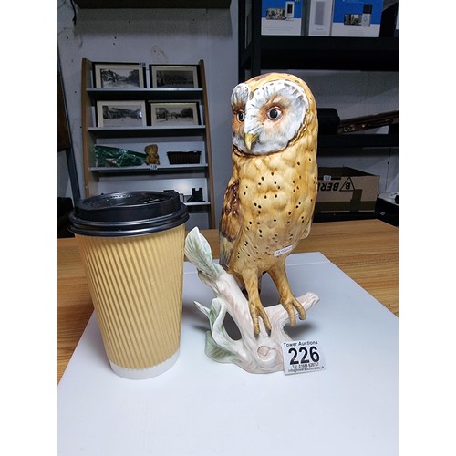 226 - Large impressive vintage hand painted porcelain barn owl figure by Goebel W. Germany dated 1969. In ... 