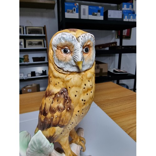 226 - Large impressive vintage hand painted porcelain barn owl figure by Goebel W. Germany dated 1969. In ... 