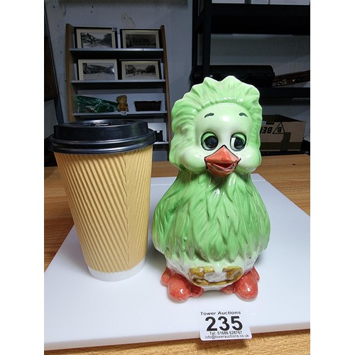 235 - Vintage collectable ceramic Orville The Duck money bank in excellent condition. Marked Keith Harris ... 