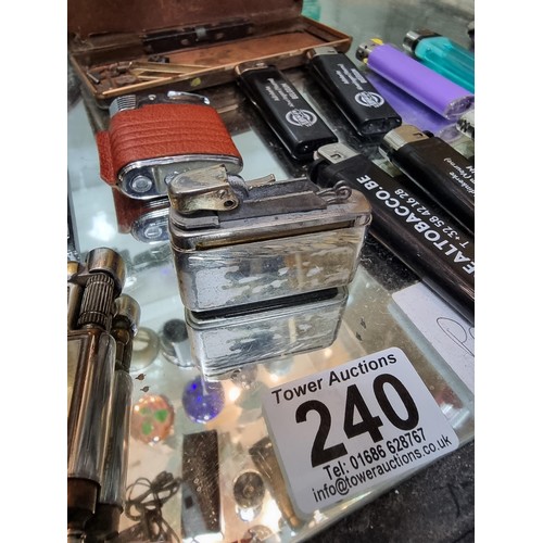 240 - Large collection of 20x vintage collectable lighters to include good quality Maruman Hype lighter - ... 