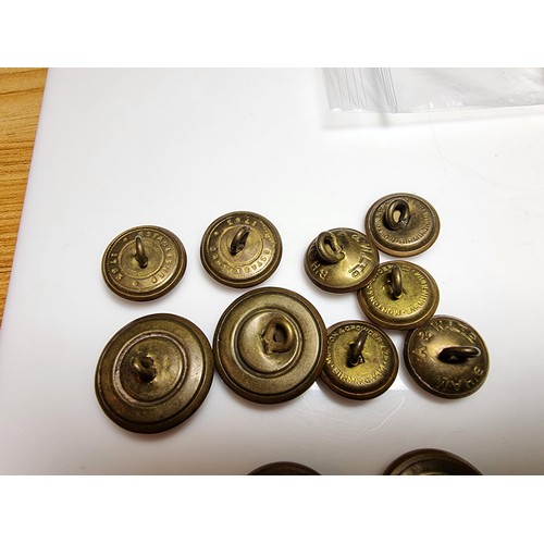 243 - Collection of approx. 33 vintage brass military buttons for various regiments. Please study photos f... 