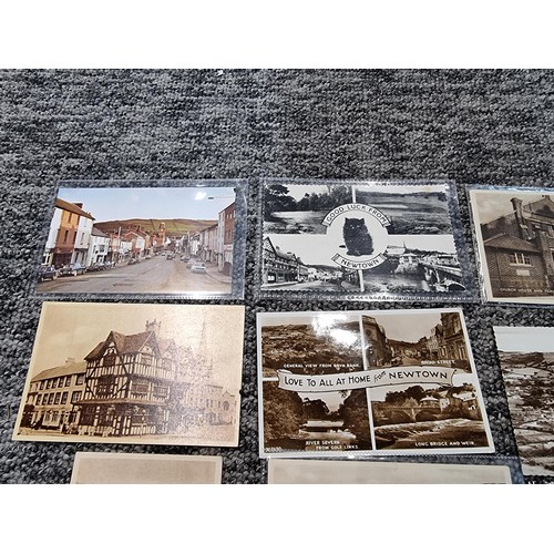 244 - Large collection various vintage postcards including 11x postcards of Newtown, postcards of other lo... 