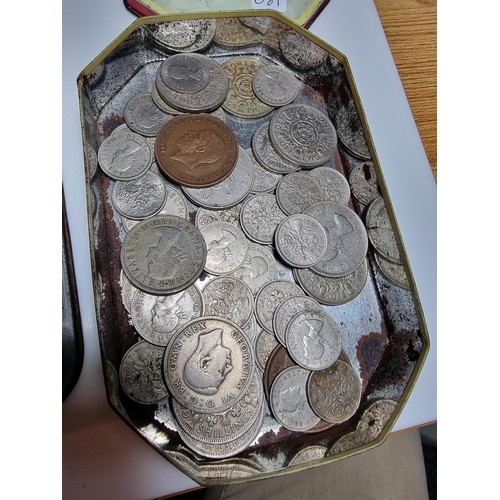 247 - Two collectable tins containing large qty of various vintage British coins.