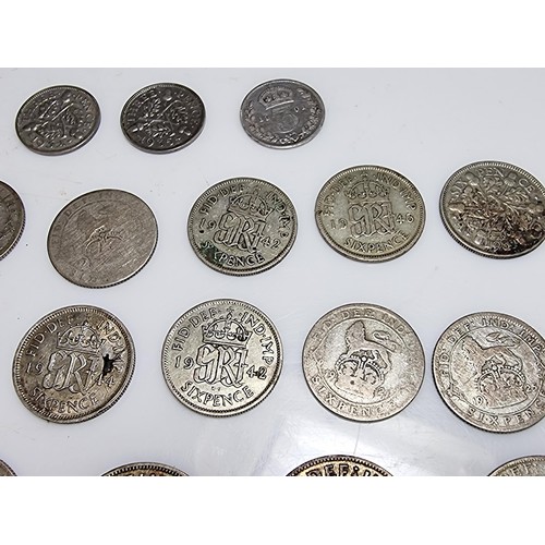 249 - Large collection of approx. 29x silver British coins all PRE-1947 to include qty of shillings sixpen... 