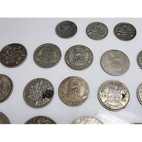 249 - Large collection of approx. 29x silver British coins all PRE-1947 to include qty of shillings sixpen... 