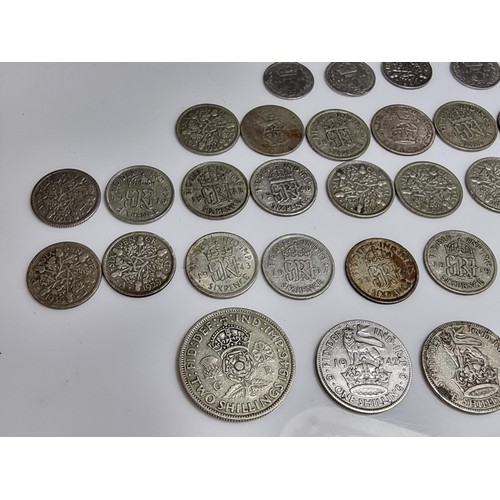 250 - Large collection of approx. 39x vintage silver British coins, all PRE-1947 to include large qty of s... 