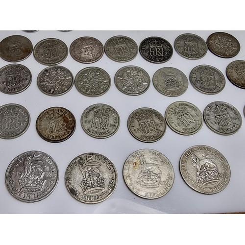 250 - Large collection of approx. 39x vintage silver British coins, all PRE-1947 to include large qty of s... 