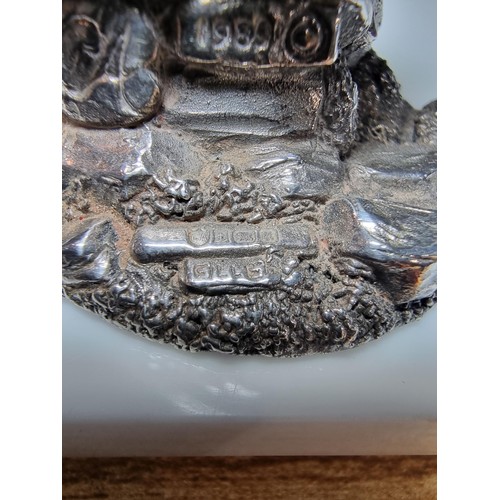 254 - Country Artists hallmarked Sterling Silver Filled owl figure. Very well cast presenting excellent de... 