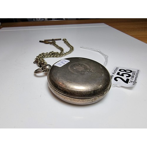 258 - Large chunky antique Waltham Mass hallmarked silver pocket watch. Hallmarked to Birmingham 1898. Mak... 