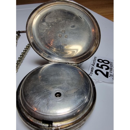 258 - Large chunky antique Waltham Mass hallmarked silver pocket watch. Hallmarked to Birmingham 1898. Mak... 