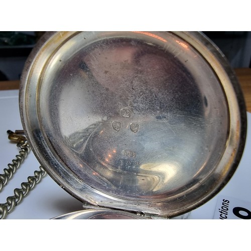 258 - Large chunky antique Waltham Mass hallmarked silver pocket watch. Hallmarked to Birmingham 1898. Mak... 