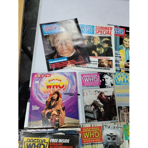 96 - Quantity of Dr Who magazines 30x, 1980's along with a Dr Who annual 1981, all have been stored corre... 