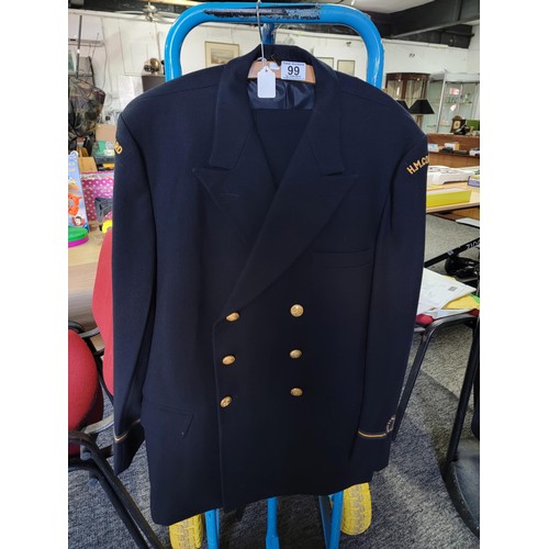 99 - Good quality complete Coastguard uniform British issued to R.T. Evans 212, at the Ventnor coast guar... 