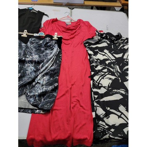 101 - Collection of 4x ladies dresses inc a pink Mary Portas dress size 8, a black Gestuz dress, Clements ... 