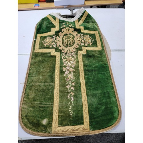 104 - Genuine Antique Roman Catholic Chasuble in good order worn for holy communion, having very good embr... 