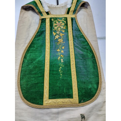 104 - Genuine Antique Roman Catholic Chasuble in good order worn for holy communion, having very good embr... 