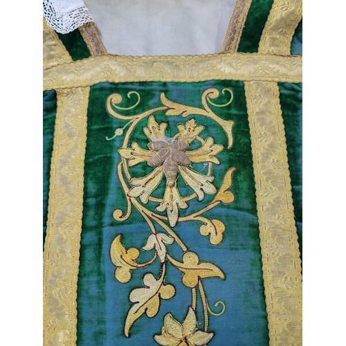 104 - Genuine Antique Roman Catholic Chasuble in good order worn for holy communion, having very good embr... 