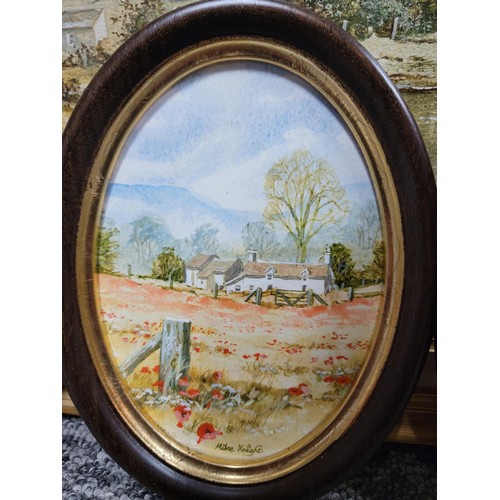 116 - Collection of 5x Mark Knight paintings of various country scenes, one in a gilt frame all are signed... 